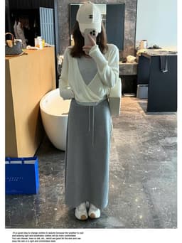 🌷 Chân Váy Thun Dài Qua Mắt Cá Chân Dáng Suông Phong Cách Hàn Quốc 3