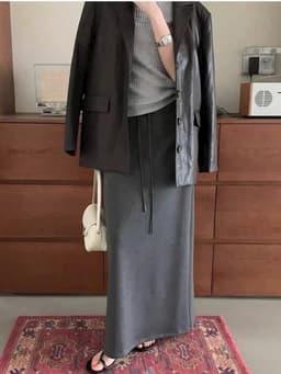 🌷 Chân Váy Thun Dài Qua Mắt Cá Chân Dáng Suông Phong Cách Hàn Quốc 10