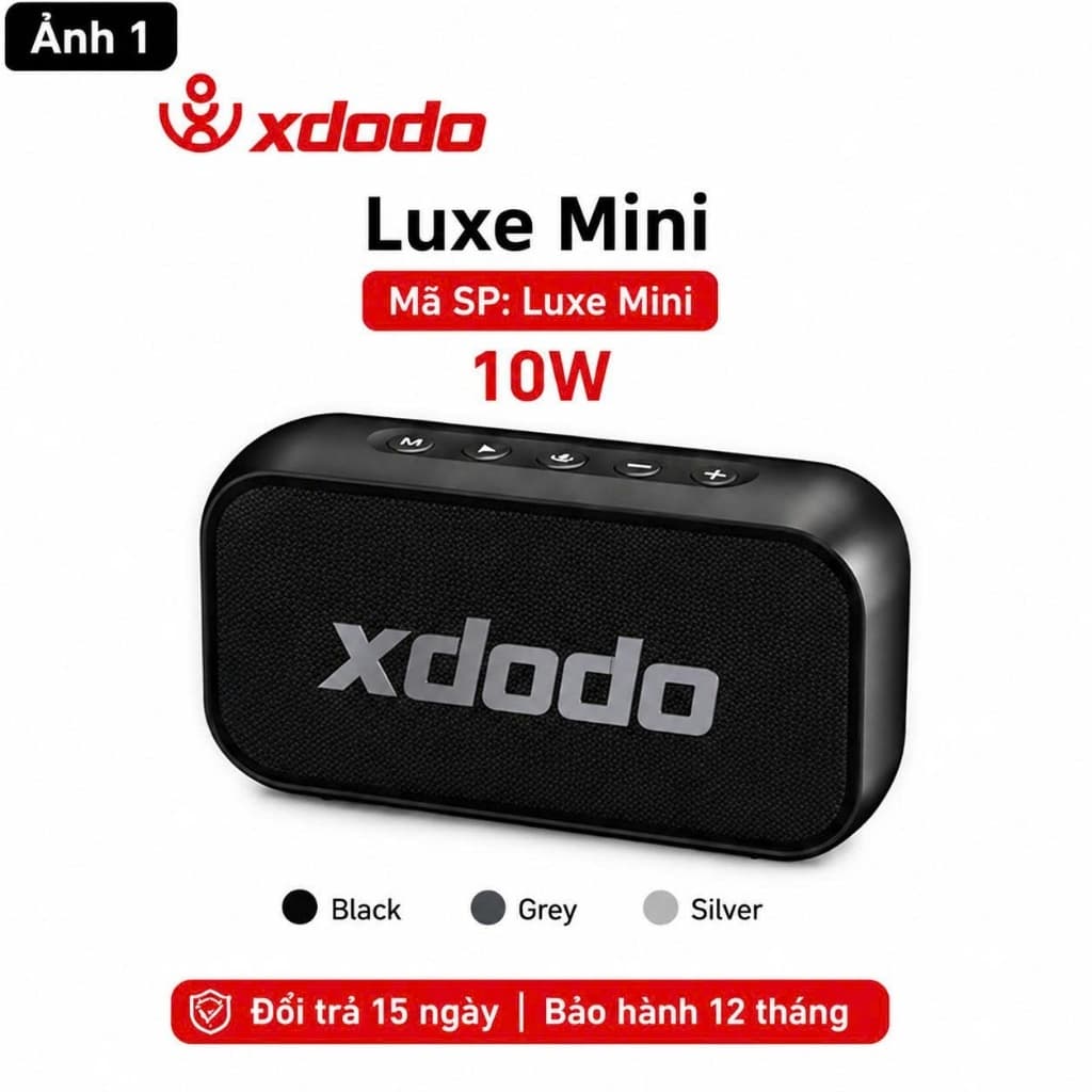 Loa Bluetooth XDODO Luxe Mini 10W Mini Nhỏ Gọn, Bluetooth 5.4, Âm Bass Mạnh, Kết Nối TWS, Pin 3-8 Giờ, Sạc Type-C