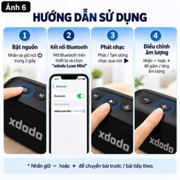 Loa Bluetooth XDODO Luxe Mini 10W Mini Nhỏ Gọn, Bluetooth 5.4, Âm Bass Mạnh, Kết Nối TWS, Pin 3-8 Giờ, Sạc Type-C 6
