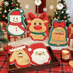 Khăn Lau Tay Nhà Bếp Họa Tiết Giáng Sinh treo tường hình cây thông và tất Noel 2026,trang trí, decor[family's house] 3