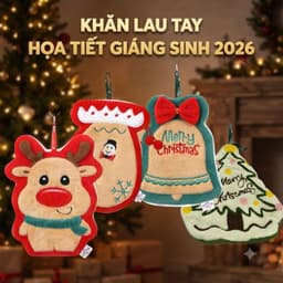 Khăn Lau Tay Nhà Bếp Họa Tiết Giáng Sinh treo tường hình cây thông và tất Noel 2026,trang trí, decor[family's house] 9