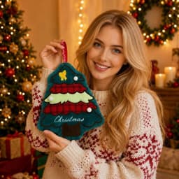 Khăn Lau Tay Nhà Bếp Họa Tiết Giáng Sinh treo tường hình cây thông và tất Noel 2026,trang trí, decor[family's house] 7