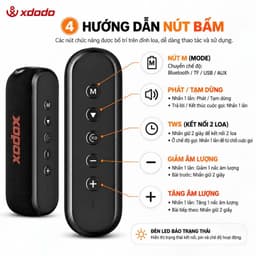 Loa Bluetooth XDODO X8-4 Công Suất 60W, Bluetooth 5.3, Pin 8000mAh, Chống Nước IPX5, Bass Mạnh, Kết Nối TWS 4