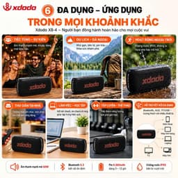 Loa Bluetooth XDODO X8-4 Công Suất 60W, Bluetooth 5.3, Pin 8000mAh, Chống Nước IPX5, Bass Mạnh, Kết Nối TWS 7