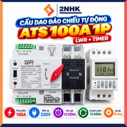 BỘ CẦU DAO ĐẢO CHIỀU TỰ ĐỘNG ATS 100A 1P LWR không gây mất điện khi chuyển nguồn 1