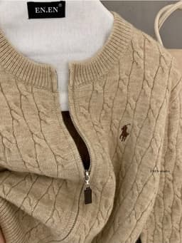 𝑾𝑮𝑾𝑬 𝑺𝒕𝒖𝒅𝒊𝒐 𝒙 𝑬𝑵𝑬𝑵 Áo Len Cardigan Nữ Vặn Thừng Nổi Thêu Ngựa Basic Phong Cách Hàn Quốc 11581 5