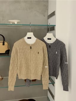 𝑾𝑮𝑾𝑬 𝑺𝒕𝒖𝒅𝒊𝒐 𝒙 𝑬𝑵𝑬𝑵 Áo Len Cardigan Nữ Vặn Thừng Nổi Thêu Ngựa Basic Phong Cách Hàn Quốc 11581 7