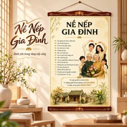 Tranh Vải Nề Nếp Gia Đình Treo Tường, Decor Phòng Khách Đẹp, Trang Trí Nội Thất Ấn Tượng 30x45cm 40x60cm 1
