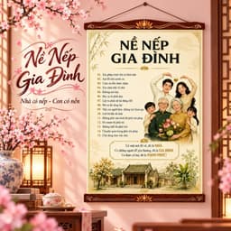 Tranh Vải Nề Nếp Gia Đình Treo Tường, Decor Phòng Khách Đẹp, Trang Trí Nội Thất Ấn Tượng 30x45cm 40x60cm 3