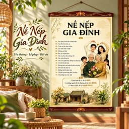 Tranh Vải Nề Nếp Gia Đình Treo Tường, Decor Phòng Khách Đẹp, Trang Trí Nội Thất Ấn Tượng 30x45cm 40x60cm 6
