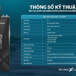 Máy lọc nước ion kiềm Hydrogen UltraX Sunhouse SHA76608LA 4