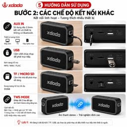 Loa Bluetooth XDODO Wake 1983 Max 120W RMS, Pin 20000mAh, Bluetooth 5.3, Chống Nước IPX5, Bass Mạnh, Ghép Đôi TWS 3