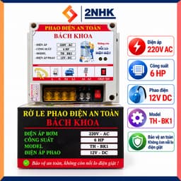 RƠLE PHAO ĐIỆN AN TOÀN 12V Bách Khoa chống giật 6HP tải 2Kw 1