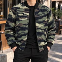 Áo khoác bomber nam Hunter MKCLEVER Chất liệu vải Gió trần bông, chống nước cản gió tốt, dày dặn, phom trẻ trung 2