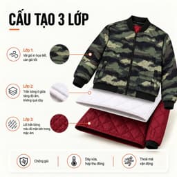 Áo khoác bomber nam Hunter MKCLEVER Chất liệu vải Gió trần bông, chống nước cản gió tốt, dày dặn, phom trẻ trung 5