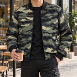 Áo khoác bomber nam Hunter MKCLEVER Chất liệu vải Gió trần bông, chống nước cản gió tốt, dày dặn, phom trẻ trung 3