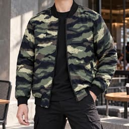 Áo khoác bomber nam Hunter MKCLEVER Chất liệu vải Gió trần bông, chống nước cản gió tốt, dày dặn, phom trẻ trung 4