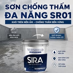 [CHÍNH HÃNG] sơn chống thấm tường ẩm, sàn mái, sân thượng, máng xối, thấm ngược trần nhà - SIRA SR01 1