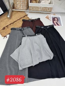 🌷 Chân Váy Dài Nữ Dáng A Cạp Cao Kèm Thắt Lưng Đen Phong Cách Minimalist 8