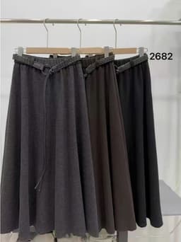 🌷 Chân Váy Dài Nữ Dáng A Cạp Cao Kèm Thắt Lưng Đen Phong Cách Minimalist 7