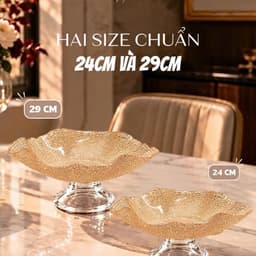 Đĩa Chân Bồng Thủy Tinh Vân Lưới 24/29cm CRISTA HOME 60206, 60219 5