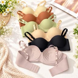 Combo áo ngực nữ, áo su cúp ngang không gọng chất su trơn có bàn tay nâng có thể tháo dây ra được 3