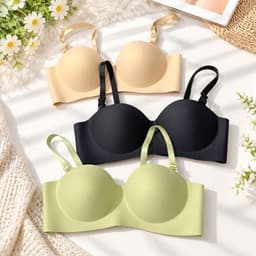 Combo áo ngực nữ, áo su cúp ngang không gọng chất su trơn có bàn tay nâng có thể tháo dây ra được 5