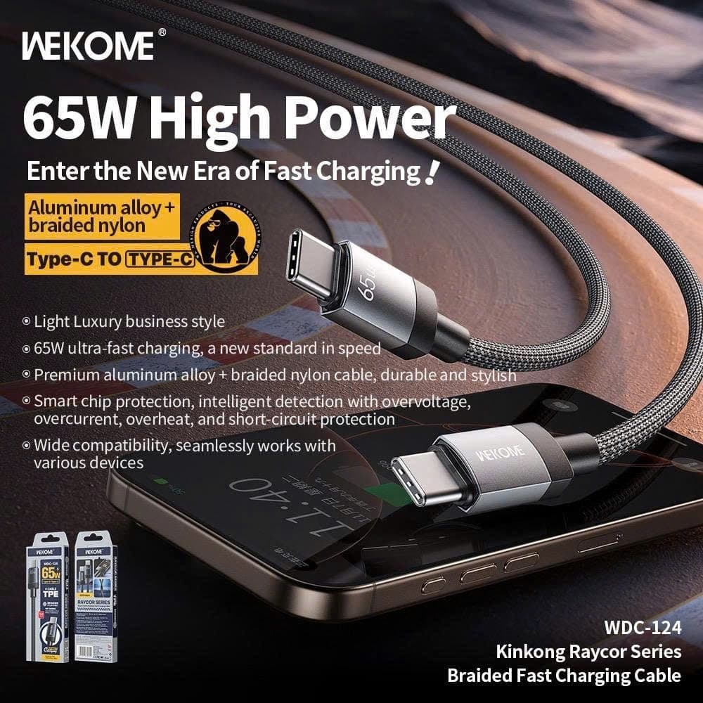 Cáp Sạc Nhanh 65W Wekome Wdc-124 (2 Đầu Type-C)/ 35W Wdc-125 Li-ning. LMS