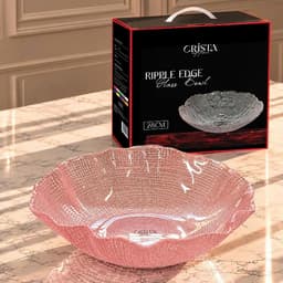 BÁT TÔ THỦY TINH VÂN LƯỚI CRISTA HOME 28CM ĐỰNG SALAD - TRÁI CÂY CAO CẤP DECOR BÀN ĂN 60208 7