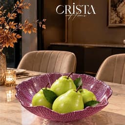 BÁT TÔ THỦY TINH VÂN LƯỚI CRISTA HOME 28CM ĐỰNG SALAD - TRÁI CÂY CAO CẤP DECOR BÀN ĂN 60208 8