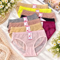 Combo 5-10 quần lót nữ chất gấm lạnh thông hơi, quần chip nữ gấm bigsize 45-69kg 4