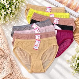 Combo 5-10 quần lót nữ chất gấm lạnh thông hơi, quần chip nữ gấm bigsize 45-69kg 5