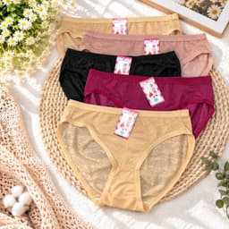 Combo 5-10 quần lót nữ chất gấm lạnh thông hơi, quần chip nữ gấm bigsize 45-69kg 2