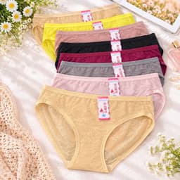 Combo 5-10 quần lót nữ chất gấm lạnh thông hơi, quần chip nữ gấm bigsize 45-69kg 6