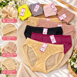 Combo 5-10 quần lót nữ chất gấm lạnh thông hơi, quần chip nữ gấm bigsize 45-69kg 1
