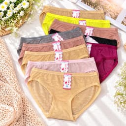 Combo 5-10 quần lót nữ chất gấm lạnh thông hơi, quần chip nữ gấm bigsize 45-69kg 3