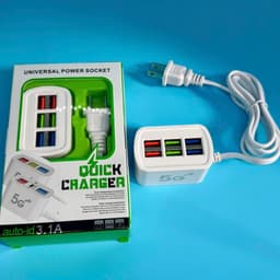 Cốc/Củ Sạc Nhanh 3.1a 5G+ 6 Cổng USB Dây Dài 1M và 66W 5 Trong 1. LMS 2