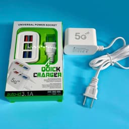 Cốc/Củ Sạc Nhanh 3.1a 5G+ 6 Cổng USB Dây Dài 1M và 66W 5 Trong 1. LMS 6