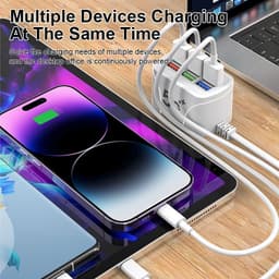 Cốc/Củ Sạc Nhanh 3.1a 5G+ 6 Cổng USB Dây Dài 1M và 66W 5 Trong 1. LMS 3