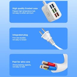 Cốc/Củ Sạc Nhanh 3.1a 5G+ 6 Cổng USB Dây Dài 1M và 66W 5 Trong 1. LMS 5