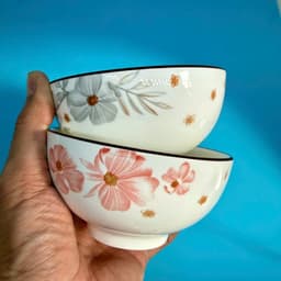 Chén Sứ Hoa Dừa Xám/ Hồng 4.5inch 11.5cm. LMS 1