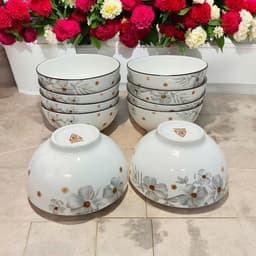 Chén Sứ Hoa Dừa Xám/ Hồng 4.5inch 11.5cm. LMS 9