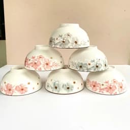 Chén Sứ Hoa Dừa Xám/ Hồng 4.5inch 11.5cm. LMS 8