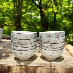 Chén Sứ Hoa Dừa Xám/ Hồng 4.5inch 11.5cm. LMS 2