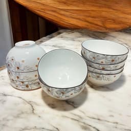 Chén Sứ Hoa Dừa Xám/ Hồng 4.5inch 11.5cm. LMS 4