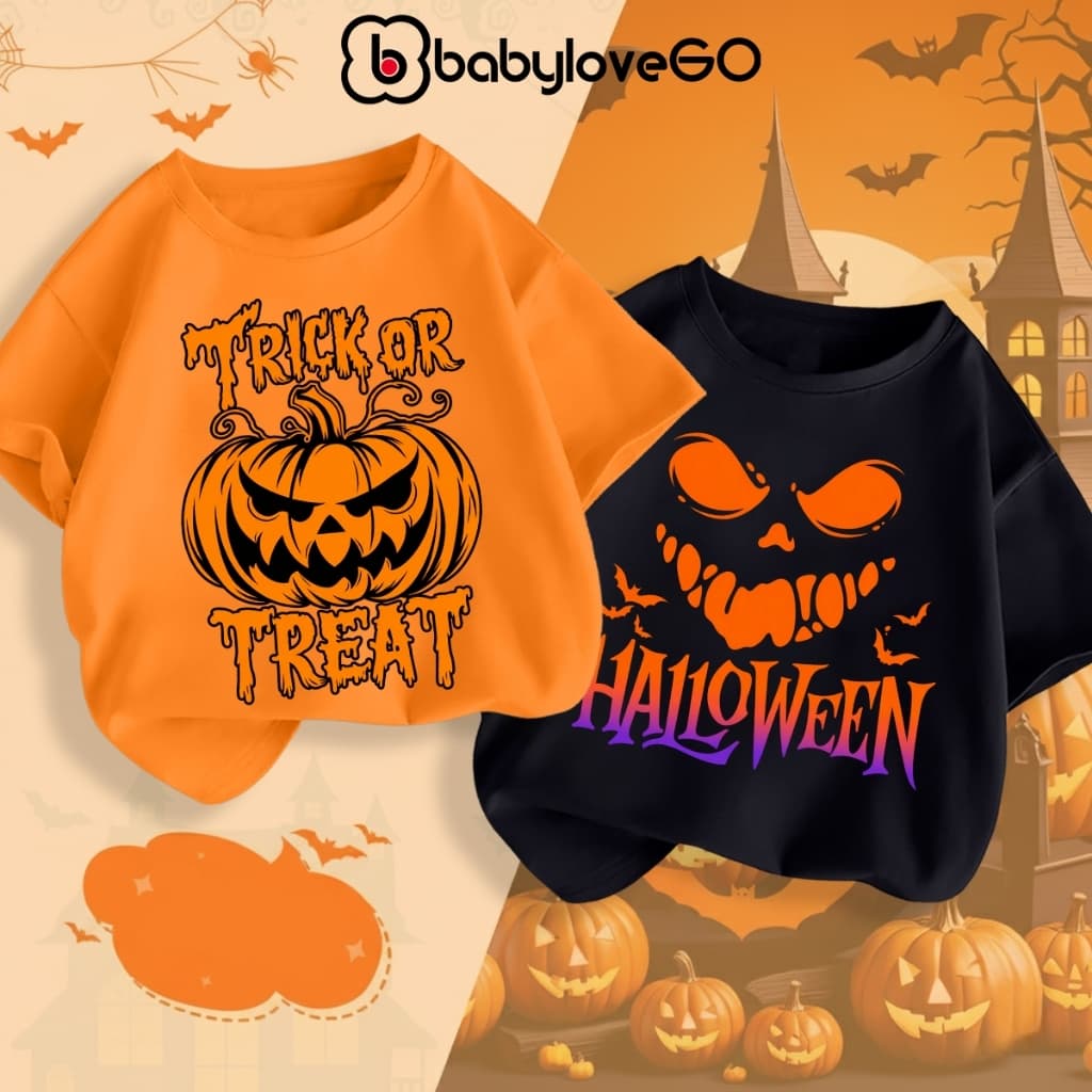 Áo Halloween cho bé BabyloveGO áo thun trẻ em trang phục lễ hội hóa trang độc đáo