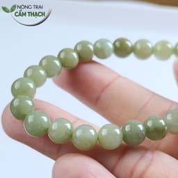 [Nông Trại Cẩm Thạch] Chuỗi Tay Ngọc Cẩm Thạch Phỉ Thúy Tự Nhiên Type A Màu Xanh Dầu Hạt 7.4mm 6