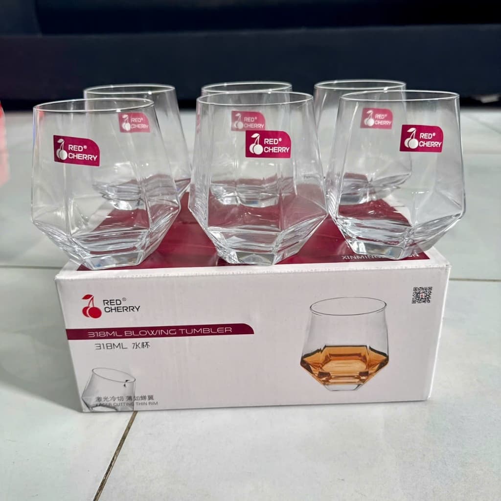 Bộ 6 Ly Thủy Tinh Red Cherry HS6797 330ml. LMS