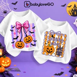 Áo Halloween cho bé gái BabyloveGO áo thun trang phục hóa trang mùa lễ hội chất thun cotton co giãn, thoáng mát 3